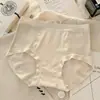 Calcinha Antibacteriana 10A para Mulheres, Cintura Média-Alta, Sem Costura, Gancho Estendido, Tamanho Grande, Calça com Controle de Barriga