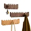 Colgador de Pared de Madera con Forma de Tecla de Piano para Colgar Ropa, Instalación sin Taladro para Dormitorio, Entrada y Pasillo