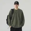 Novidade Outono 2026: Moletom Masculino Gola Redonda com Design Listrado, Estilo High Street Americano, Caimento Solto, Confortável, Versátil, Casual, Tendência, Moderno