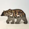 Nuevas Artesanías de Madera Navideñas Transfronterizas Creativas Animales del Bosque Norteamericano Decoración para el Hogar Adornos de Alce Oso Pardo