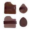 Pó Facial Compacto de Algodão Flocado Dupla Face com Formato de Biscoito de Chocolate Não Solta Muito Pó Elástico Ajustado Artefato de Maquiagem Facial