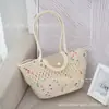 [Coleção] Bolsa de Ombro de Fio de Algodão e Corda de Algodão para Passeio de Primavera da Mamãe, Bolsa Trançada Feita à Mão, Bolsa de Imitação de Rattan, Bolsa Tote para o Dia a Dia