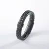 Pulsera Antiestática para Hombre de Negocios Acero Inoxidable Cuero Estilo Retro Nuevo Europeo y Americano Pulsera Tejida Magnética para Hombre Venta al por Mayor