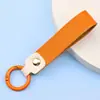 Chaveiro Simples de Couro PU Chaveiro Personalizado para Carro Acessórios de Joia DIY Argola de Mola Chaveiro de Metal