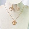 Brincos de Cobre de Pérola em Forma de Coração em Forma de Buraco de Fechadura Transfronteiriça Pingente de Amor Conjunto de Acessórios de Jóias Brincos de Luxo Feminino