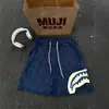 Shorts Masculino de Verão Azul Marinho Patchwork Boca de Tubarão Cleanfit Secagem Rápida para Praia Esportes ao Ar Livre Calça de Cinco Pontos