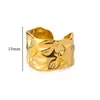 Moda europea y americana estilo ins anillo simple de acero de titanio chapado en oro de 18 quilates anillo irregular geométrico de acero inoxidable sensación de línea