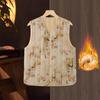 Colete Jacquard Vintage Moda 2025 Colete com Lã Novo Estilo Chinês Estilo Nacional Botão Top Jaqueta Colete Leve
