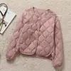 Colete casual branco leve de plumas de pato com padrão de losangos para mulheres, gola redonda, camada interna justa, colete quente, jaqueta estilo vintage, moderno