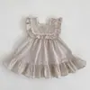 Vestido de Niña Verano Nuevo Bebé Niña Estilo Coreano Vestido Chaleco Rayado Bebé Infantil Niña Vestido Casual