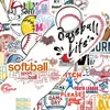 Compra direta transfronteiriça de 50 adesivos mistos de beisebol, grafite esportivo de softbol, adesivos à prova d'água para malas e skates