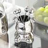 Tenedor de fruta de acero inoxidable con diseño de oso de estilo simple, apto para el hogar, letrero de fruta, tenedor de fruta de cerámica de alto valor colorido, venta al por mayor