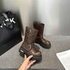 Botas Marrones por Encima de la Rodilla para Mujer Otoño Invierno 2025, Botas Cowboy Western de Otoño Invierno, Botas Altas