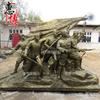 Escultura de paisaje cuadrada de fibra de vidrio imitación cobre Figura del Ejército de la Octava Ruta Escultura del Ejército Rojo Figura de cobre fundido Escultura de paisaje Fábrica
