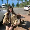 Gabardina Estilo Británico para Primavera y Otoño para Estudiantes Internacionales Menudas en el Reino Unido, Chaqueta Corta de Doble Botonadura de Cuello Alto de Alta Gama