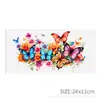 Impresión de flor de mariposa Transferencia UV DTF Etiqueta de cristal Pegatina para taza Pegatina de rasgar 24 cmX11cm,1Yc50158