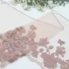 Tanglong Sencillo Color Suave Patrón de Malla Encaje Bordado Ribete de Encaje 21cm Vestido Lencería Hogar Ribete de Encaje Accesorios