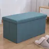 Banqueta de Almacenamiento Rectangular Caja de Almacenamiento Plegable Banqueta para Cambiar Zapatos Banqueta de Sofá Caja Organizadora Caja de Almacenamiento de Tela