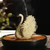 Acessórios de Chá Criativos que Mudam de Cor das Dinastias Tang e Song, Mesa de Chá Cisne Branco, Enfeites para Conjunto de Chá, Figurine de Animal de Resina Pixiu que Borrifa Água, Animal de Estimação de Chá Bonsai