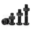 Tornillo Phillips Redondo Negro con Juego de Tuercas Acero al Carbono Grupo de Tornillo de Cabeza Redonda Phillips con Tuerca M2M3M4M5M6