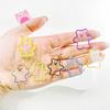 Coreia do Sul Ins Transparente Urso Fudge Corrente Acrílica Chaveiro Case Protetor Airpods Pingente Decorativo para Pendurar
