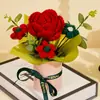 Artesanía Transfronteriza Tejido Ramo Pomposo Girasol Rosa Flor de Lana Flor Artificial Cubo de Abrazo Adorno Regalo