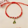 2026 Nuevo Modelo Festival del Bote del Dragón Pulsera de Cuerda Colorida Joyería Aleación Zongzi Bebé Tejido Pareja Pulsera de Hilo de Colores Venta al por Mayor