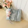 Bolsa tote de grande capacidade para estudantes, adequada para a aula e o trajeto, design de nicho estiloso, bolsa de ombro casual