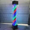 Luz Rotatoria de Barbería de Pie para Exteriores Impermeable Letrero de Salón de Peluquería Luz de Caja de Luz de Vidrio de Colores para Peluquería Se Puede Comprar en Lote Leidezhu