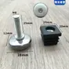 20 25 30 40 50 60 tubo cuadrado de plástico ajustable tubo de acero inoxidable tapón interior tapón pies ajustables para estante almohadillas