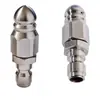 Boquilla de Acero Inoxidable de Alta Presión para Desatascar Tuberías de Alcantarillado Enchufe Rápido de 1/4 Cabeza de Ratón de Agua Seis Atrás Una Adelante 5000 Psi