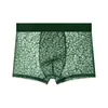 Ropa Interior de Seda de Hielo para Hombre Calzoncillos Bóxer Antibacterianos para Hombre Estilo Delgado de Verano Ropa Interior Deportiva Sexy de Secado Rápido de Cuatro Esquinas para Hombre