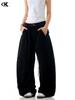 Calças Casuais Scimitar American Workwear 11Kn para Homens e Mulheres, Retro Desgastadas com Cordão Tendência Soltas Casuais Modeladoras Calças de Perna Larga