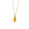 Colar com Pingente de Tijolo de Ouro Pequeno em Liga de Ouro Atacado Corrente de Clavícula Design de Moda de Luxo Leve Item Novo Quente Tendência