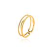 Anillo de Plata Esterlina con Forma de Ola Nueva Plata S925 Anillo Trenzado Diseño de Doble Capa Anillo Nicho de Alta Gama Abierto