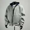 Chaqueta con capucha de estilo coreano de peso pesado casual para primavera y otoño 2025, moda moderna para hombre, versión ancha, suéter cárdigan casual holgado