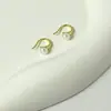 Brincos Elegantes de Alta Qualidade com Pérola Natural de Água Doce, Banhados a Ouro 14K em Prata Esterlina 925, Pequenos e Delicados, Combinação Simples