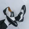 Zapatos de Cuero Tallado Estilo Brogue Británico Nuevos para Hombre, Bloques de Color Retro Primavera y Otoño Casual Transfronterizos Talla Grande para Hombre