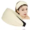 Faixa de cabelo antiderrapante com dentes de borda larga cobrindo cabelos brancos, acessório de cabeça de tecido de algodão, lenço facial feminino, estilo coreano simples, acessórios de cabelo de cor sólida