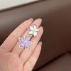 Aretes de Super Hada Frescos Irregulares de Flores Dulces Estilo Francés Moda Elegante Lujo Ligero Alta Gama Combinables Joyería para las Orejas