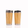 Venta Directa de Fábrica de Tazas para Coche de Cáscara de Bambú Taza de Café de Cáscara de Bambú Natural Taza de Acero Inoxidable de 450 ml Regalo de Empresa