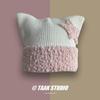 Gorro de lana con orejas de gato y estrella de cinco puntas estilo Yabi, estilo coreano, cálido, con protección para las orejas, tejido a la moda para invierno.