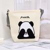 Bolsa de Ombro Estampada de Panda Fofo Feminina Cartoon Bolsa Tote de Grande Capacidade Bolsa de Mão para Estudante Bolsa Casual