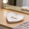 Bandeja de Cerámica en Forma de Corazón Más Vendida de Amazon Bandeja de Cerámica con Borde Dorado en Forma de Corazón Personalizada de Fábrica