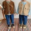 Ropa Infantil Coreana Ropa Infantil Primavera y Otoño Nuevos Jeans con Parches para Niños y Niñas Bebé Estilo Coreano Retro Pantalones Largos de Mezclilla Modernos