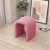 Banqueta Baixa Moderna de Formato Especial para Uso Doméstico, Banqueta Curva em Camurça, Banqueta para Trocar de Sapato, Banqueta de Toucador para Quarto, Banqueta Simples, Cadeira de Jantar, Cadeira de Lazer