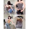 Estilo Dulce y Lindo Hombro Irregular Oblicuo Colgante del Clavícula Espalda Hermosa Ropa Interior Ropa Exterior con Almohadilla en el Pecho Sexy Tirante de Ombligo