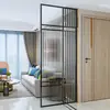 Tela de Aço Inoxidável Divisória de Vidro Sala de Estar Quarto Entrada Moderno Simples Decoração de Arte em Ferro Uso Doméstico de Luxo Leve