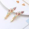 Accesorios para el Cabello Lacados Más Vendidos en Stock: Pinzas para el pelo de aleación para mujer, Pinzas de rana pintadas, Pinzas laterales florales, Adornos para el flequillo con pedrería