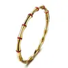 Pulsera Lisa de Acero de Titanio de Bambú Estilo Simple y Elegante Popular en Instagram Mismo Estilo Pulsera Sólida de Acero Inoxidable Venta al por Mayor